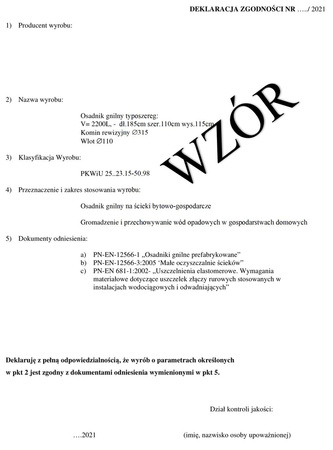 Zbiornik Polietylenowy (plastikowy) na szambo 2200L jednokomorowy 2,2 m3 09681781