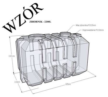 Zbiornik Polietylenowy (plastikowy) na szambo 2200L jednokomorowy 2,2 m3 09681781