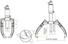 Ściągacz hydrauliczny (siła: 50 T, rozstaw zasięgu: 200-500 mm, głębokość zasięgu: 250 mm) 08779746